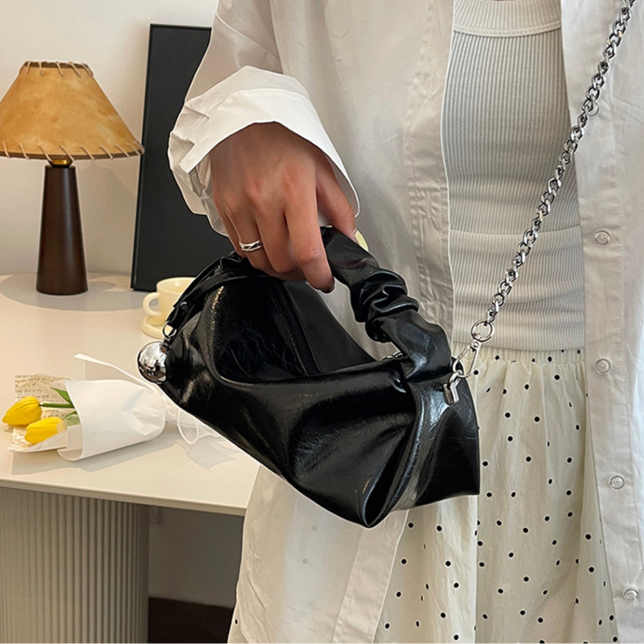 ギャザーハンドル 2way ショルダーバッグ 10231