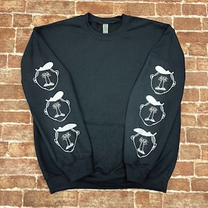 【TIRED FACE】tired face 歪み Black sweat shirt【HOMEJOE】