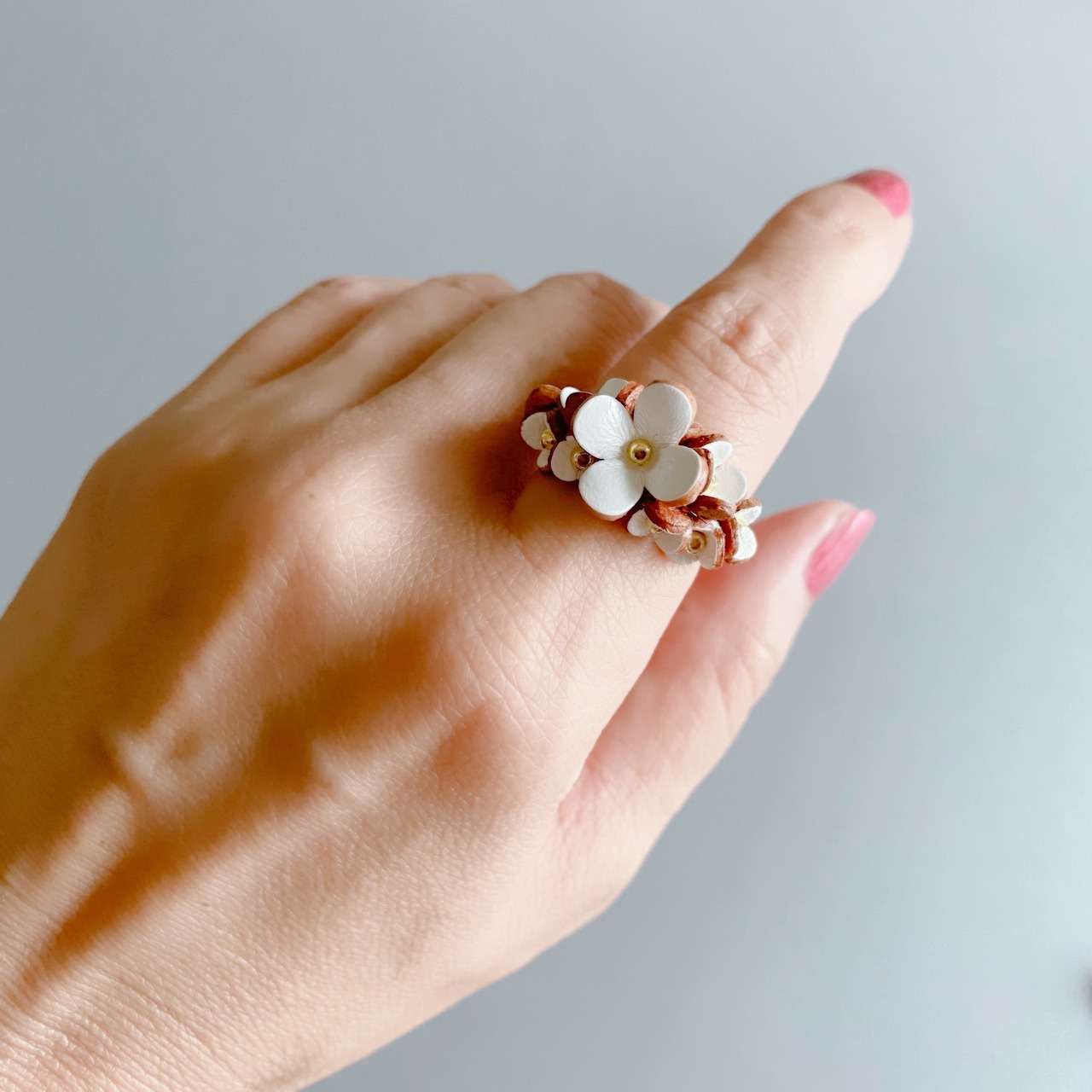 【手作りキット】ホワイトアイビーリング - 7