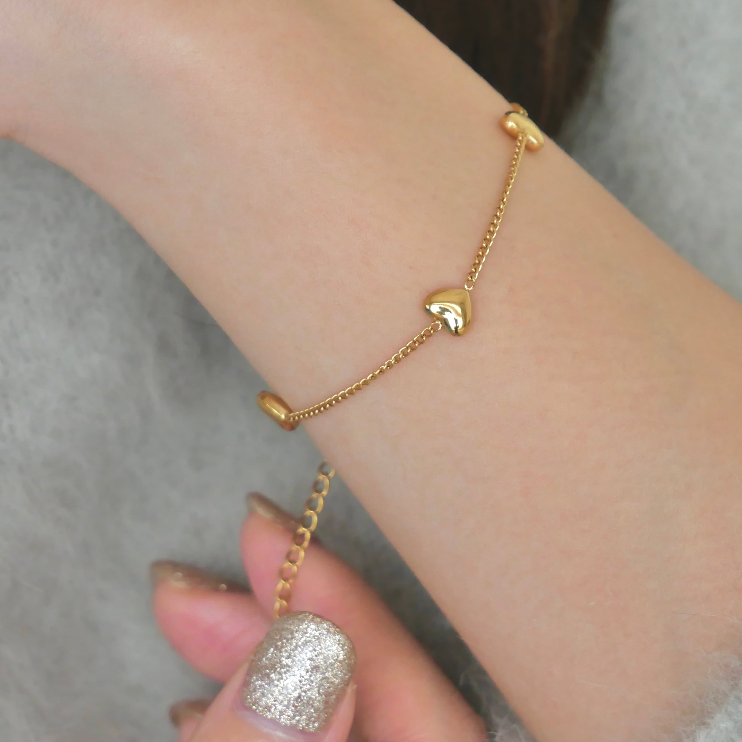 heart gold bracelet