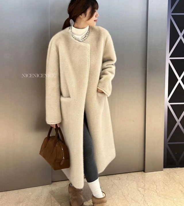 ラムウールロングコート