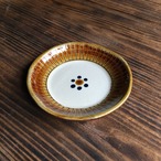 5寸プレート 線彫り花ぐー あめ