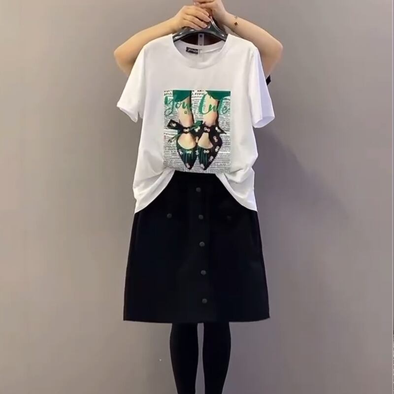 スタイルヒールルーズTシャツ スカート レディース ハイヒール 靴 シューズ ミックスインファッション78540833542