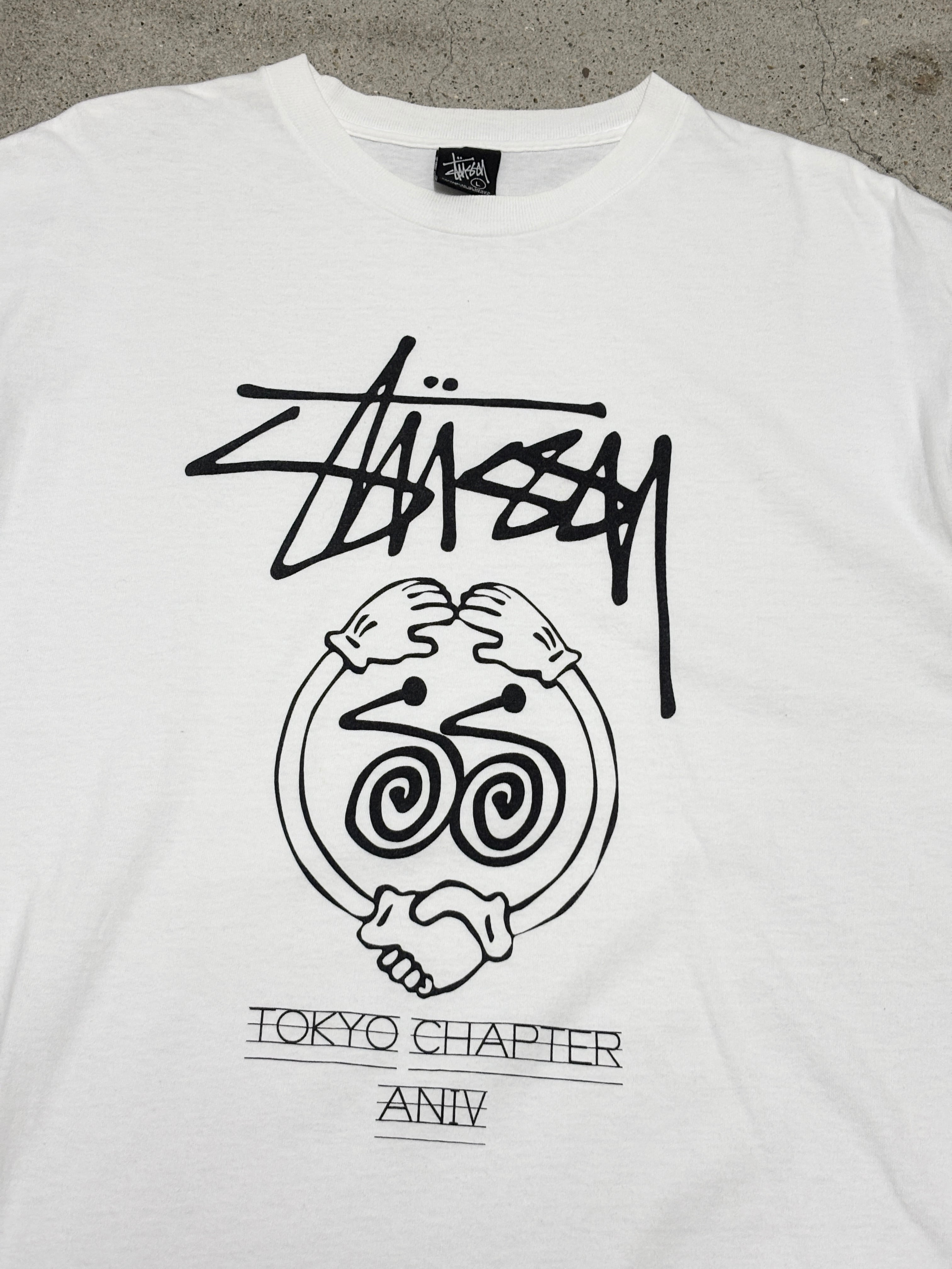 00s OLD STUSSY/TOKYO CHAPTER ANIV Tee/L/東京チャプト記念プリントT