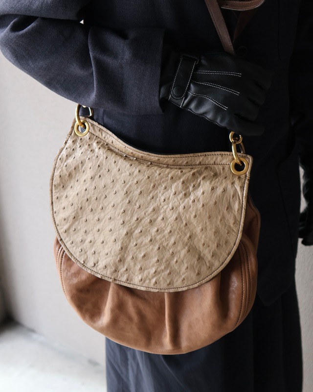 【MIUMIU】Ostrich 2way shoulder bag