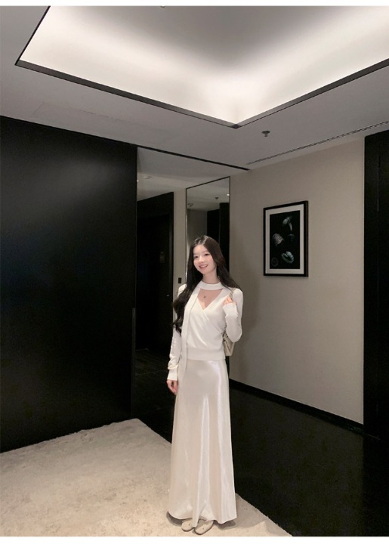 A-line draped long skirt【H00076】