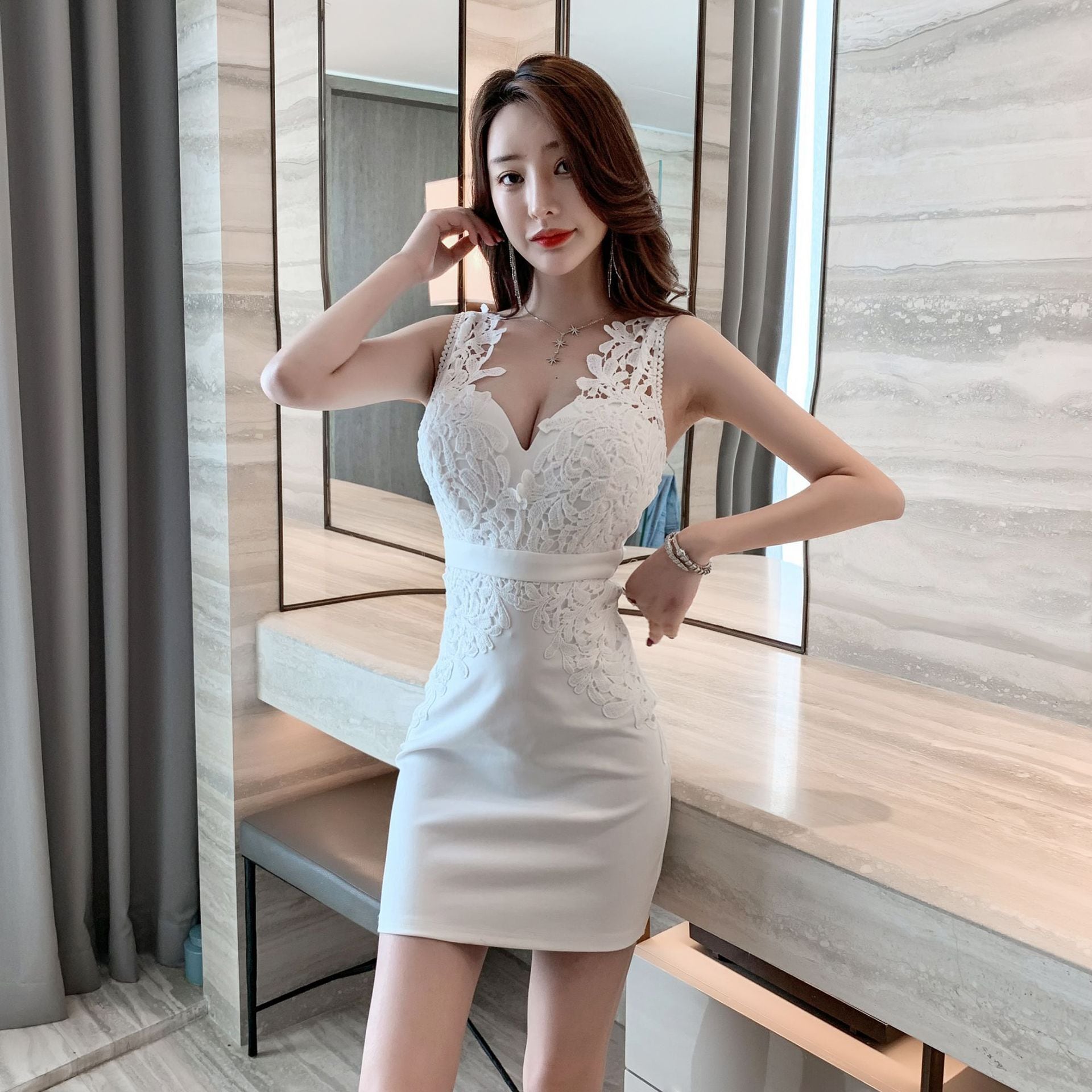 【新色追加】レース 刺繡 高見 高級 ミニドレス キャバドレス レディース MY2048-FFQ5810