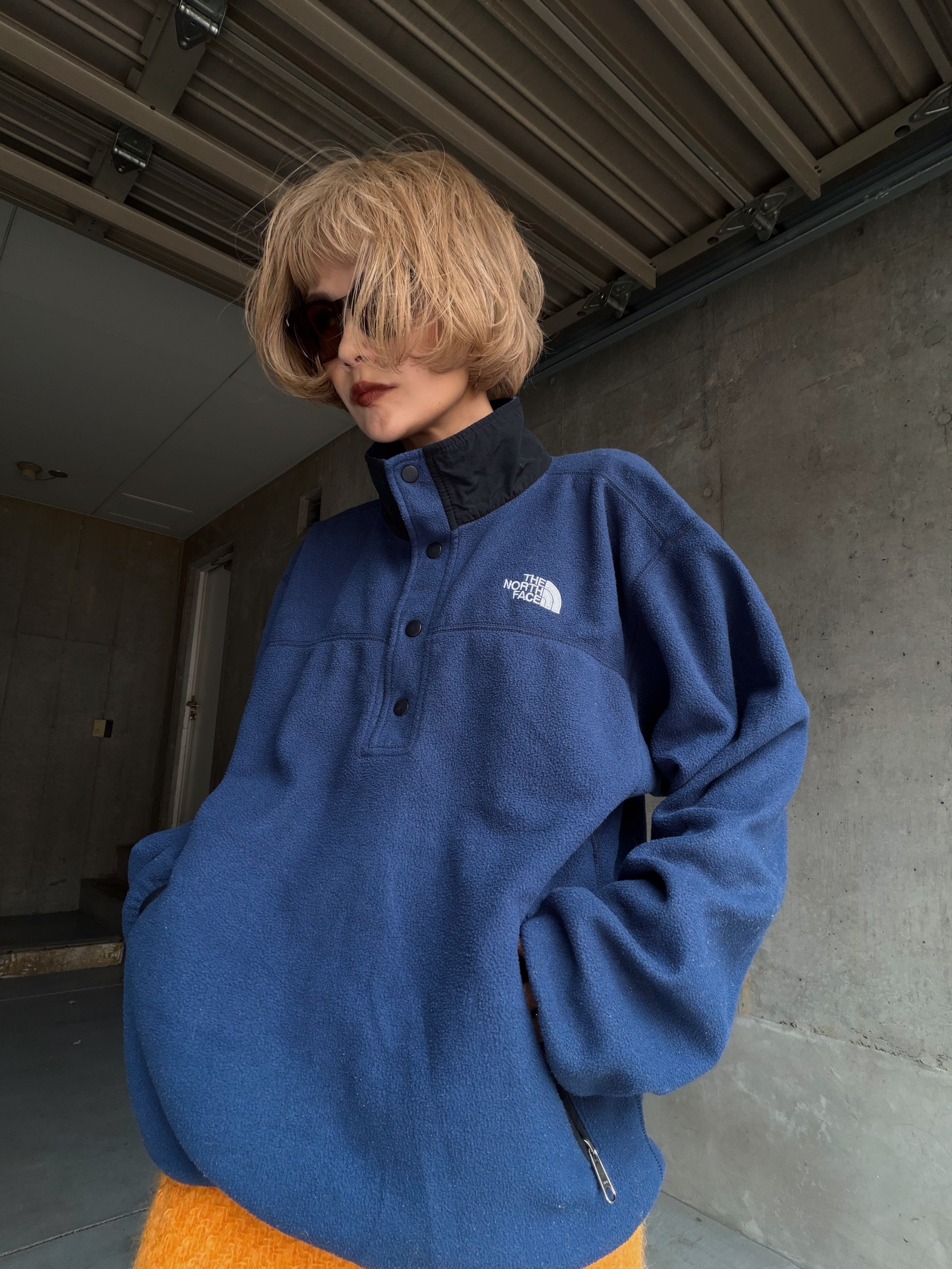 (OT1376)90’s old THE NORTH FACE half button fleece pullover