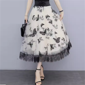 【送料無料】 ロングスカート チュールスカート シフォンスカート ロング丈 マキシ丈 フレア Aライン ハイウエスト ファスナー 編み上げ コルセット風 リボン 薄手 かわいい 大人可愛い きれいめ シンプル カジュアル 大人 上品 おしゃれ お洒落 レトロ こなれ感 コンサバ系 ラフ 抜け感 レディライク ガーリー 花柄 バタフライ 夏 20代 30代 40代 レディース 女性用 ママ 着回し 韓国 オルチャン ファッション 体型カバー 定番 プチプラ 着痩せ 垢抜け 白 ホワイト インスタ映え