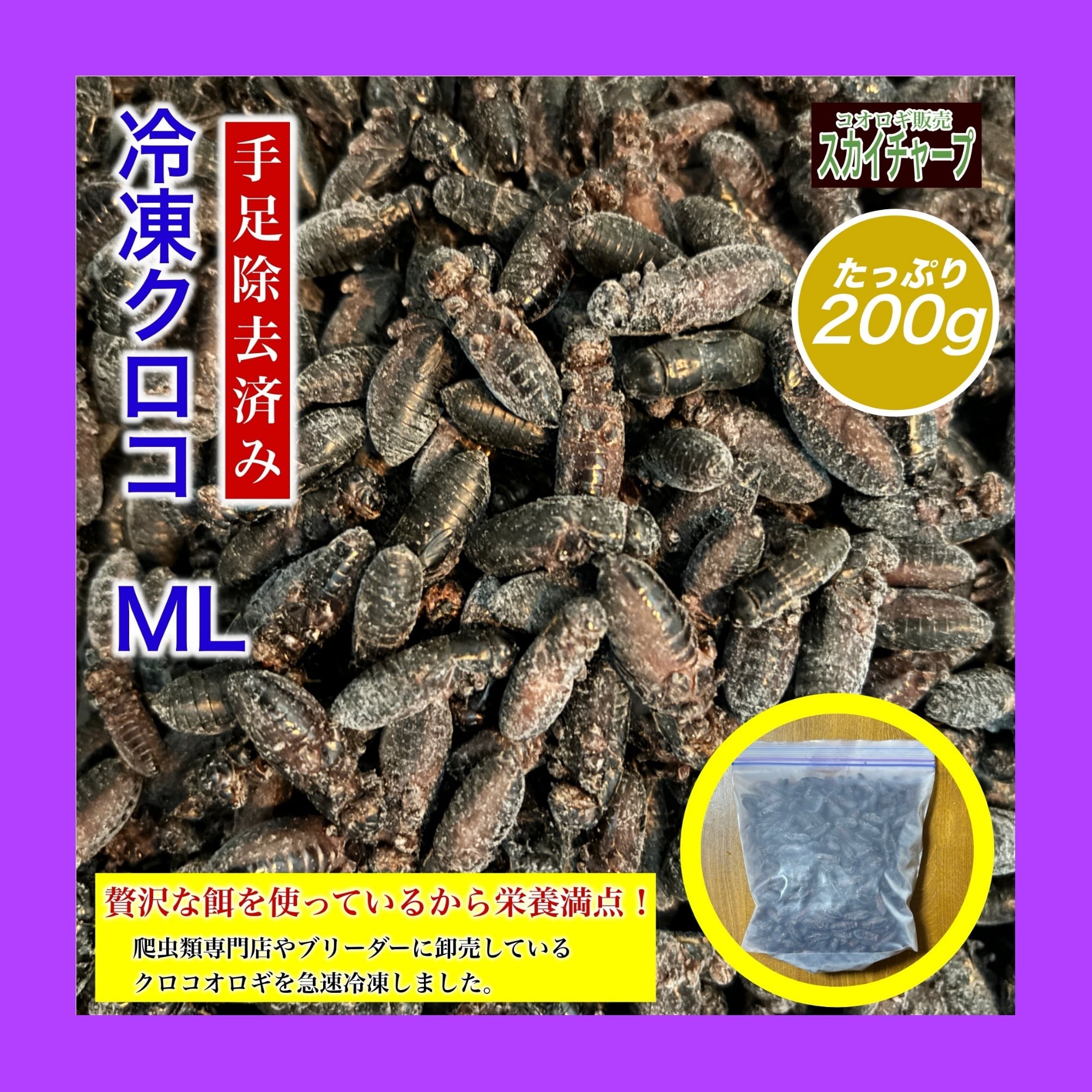 クロコオロギL 約1000匹1kg 冷凍コオロギ 冷凍クロコL約1000匹1kg冷凍コオロギ 公式通販