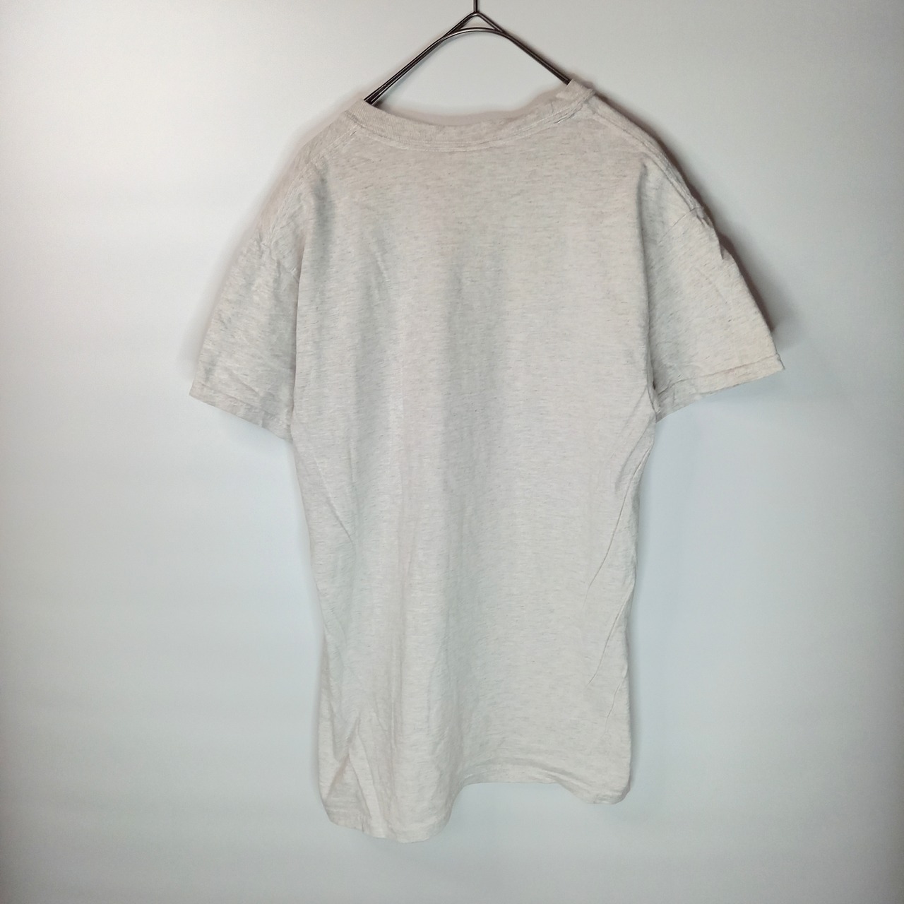 ギルダン　クルーネック　プリントTシャツ　半袖　ヘビーコットン　ライトグレー　S