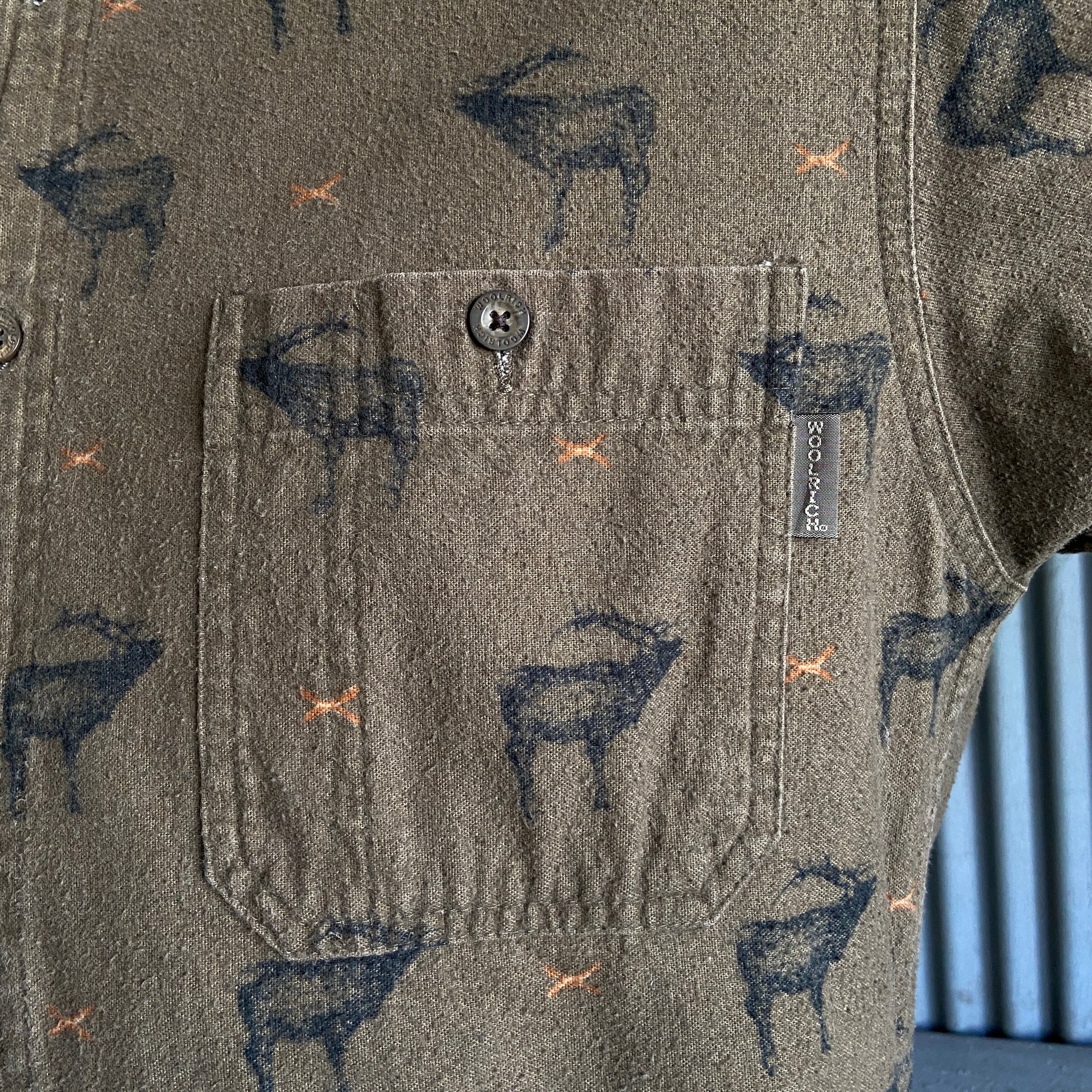WOOLRICH ウールリッチ 総柄 オールプリント アニマル 鹿 シカ