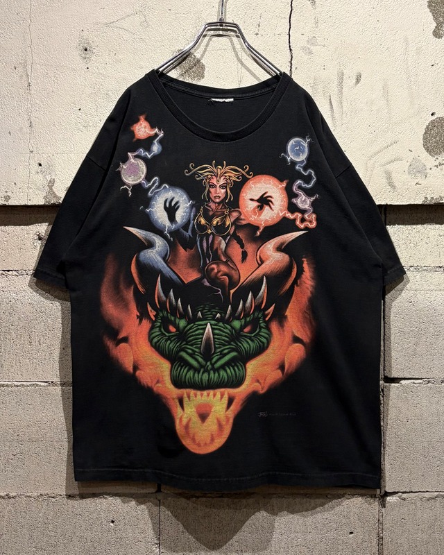 【Caka otto】90's “LIQUID BLUE”Print Design Vintage T-Shirt