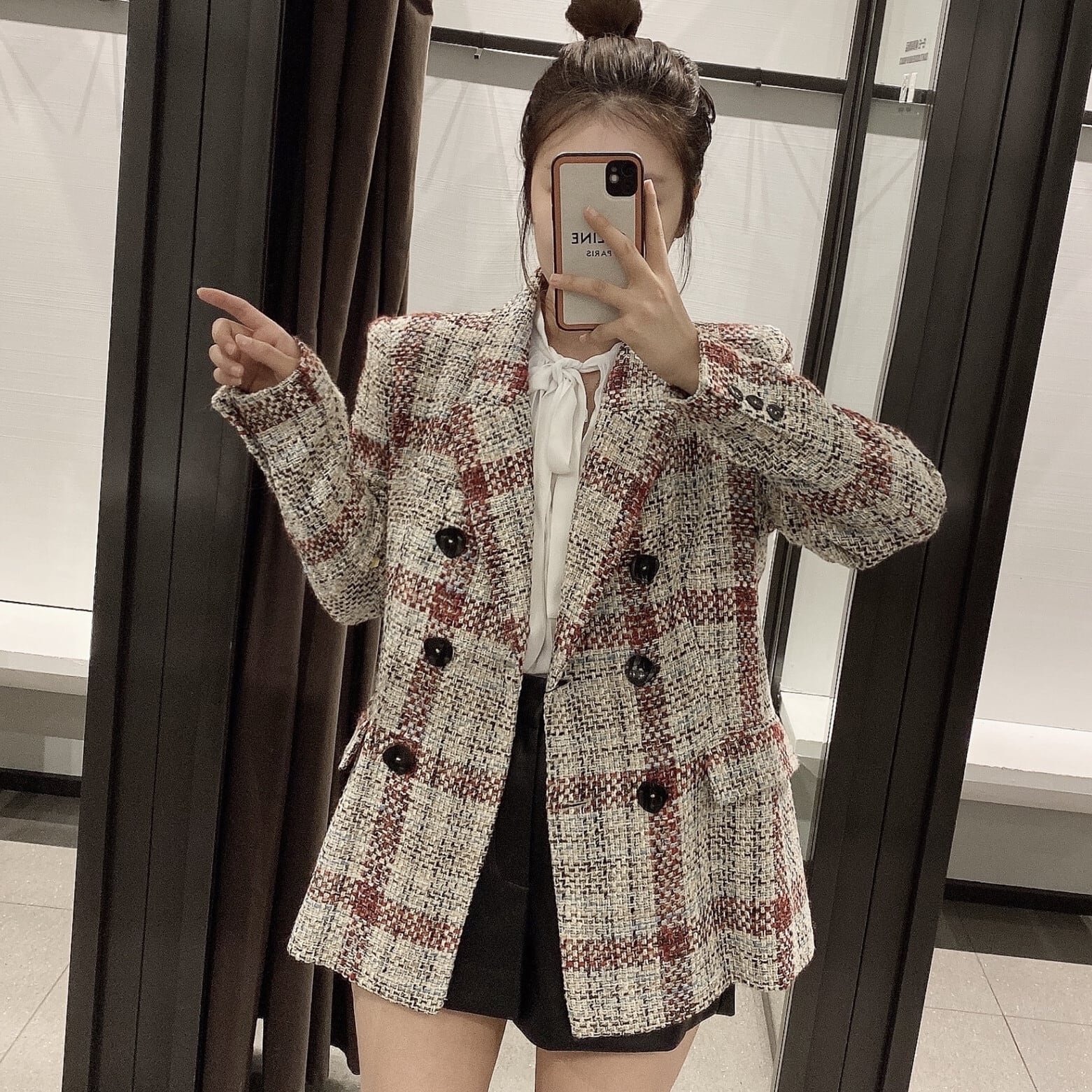 TO BE CHIC フォックス モヘヤ リボンベルト ブークレー ジャケット 