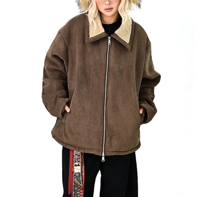 ボアライニングフェイクスエードジャケット 2col R01177