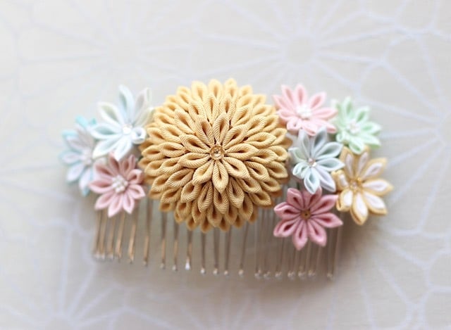 つまみ細工 コーム