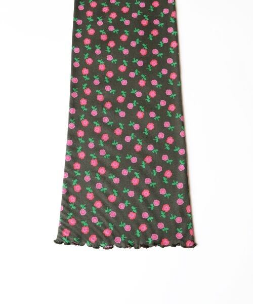 HOLIDAY】 super rib pants (flower / charcoal） | olaf