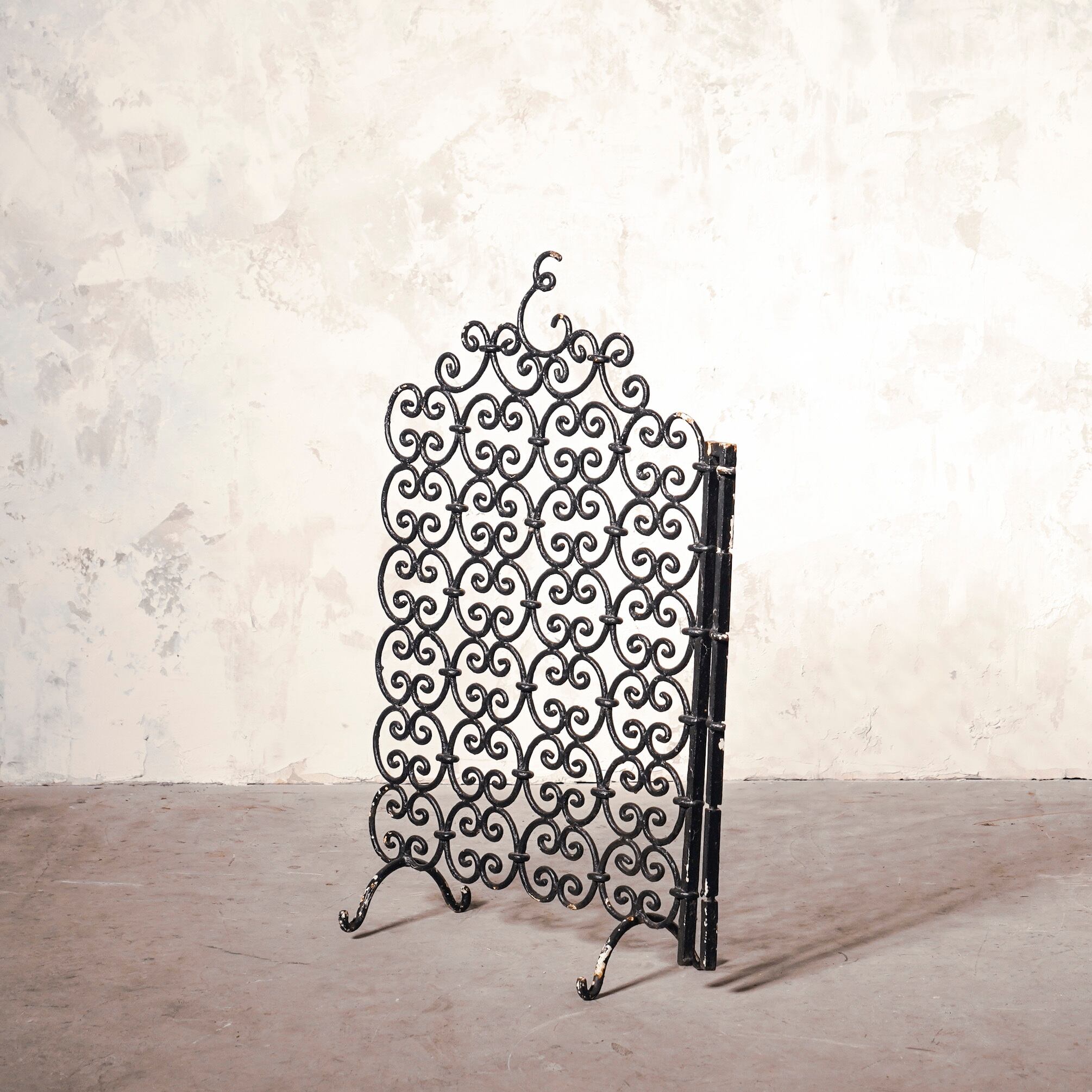 ヒートシールド/フレンチヒートシールド/暖炉用アイテム/アイアンディスプレイ/1900年代/フランスアンティーク