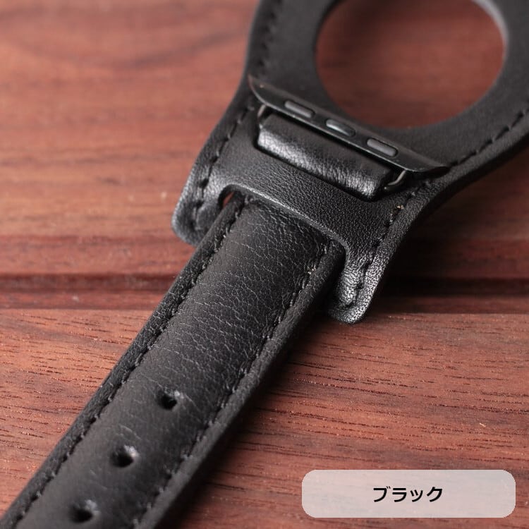 【新品】Apple Watch対応レザーベルト(ブラック) Apple Watch用レザーベルト＆BUNDセット | What Will be Will be