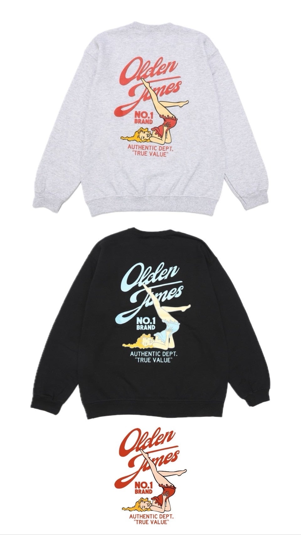 【11月8日(土曜)午前10時より販売開始】CHARMING PIN UP GIRL CREW NECK SWEAT SHIRT