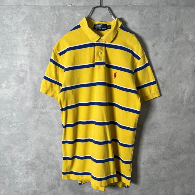 #6262 90s "Polo Ralph Lauren" logo embroidery border poloshirt