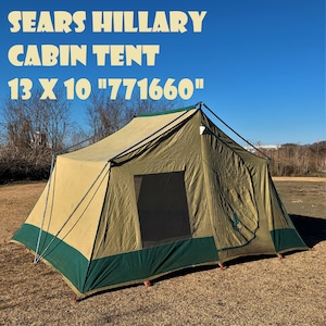 シアーズ ヒラリー キャビンテント SEARS HILLARY CABIN TENT 13x10 "771660" ビンテージ コットンテント 完全オリジナル 美品 純正バッグ付き