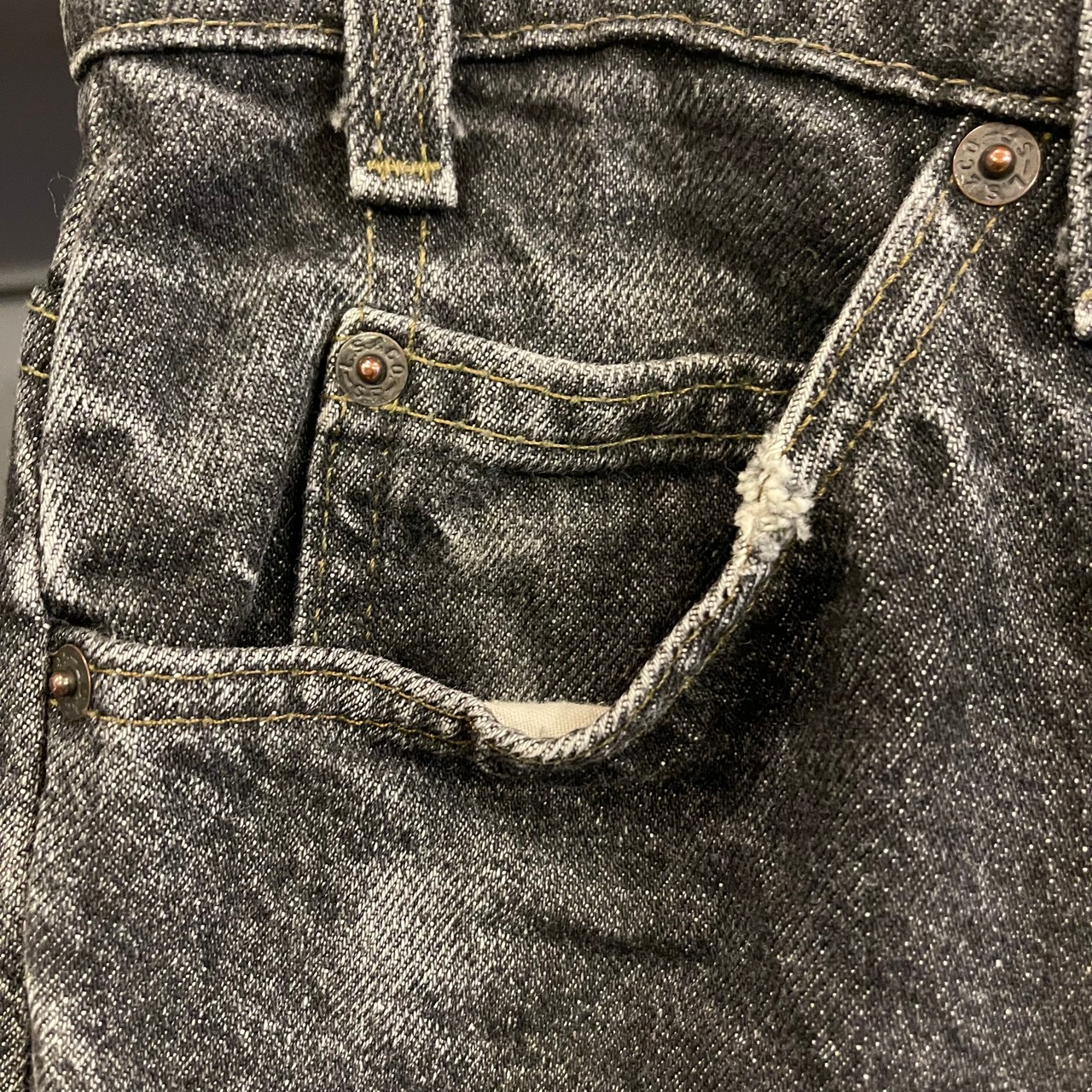 80s Levis 505 Black Denim Pants 先染め | VOSTOK