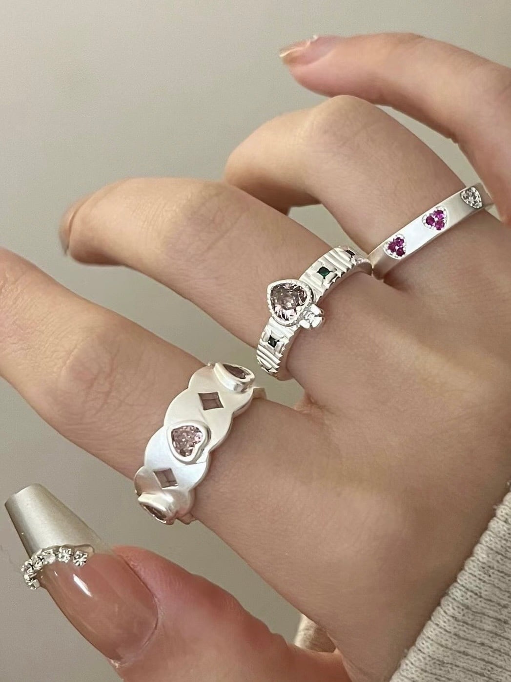 【即納商品】merletto heart ring