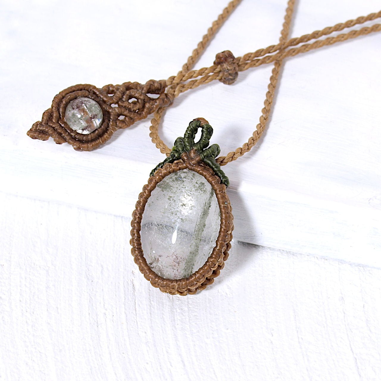 シトリン＋ルチルクォーツ＋ガーデンクォーツペンダントトップ