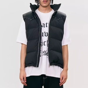 【DRIP3639】NR Leather Studded Down Vest