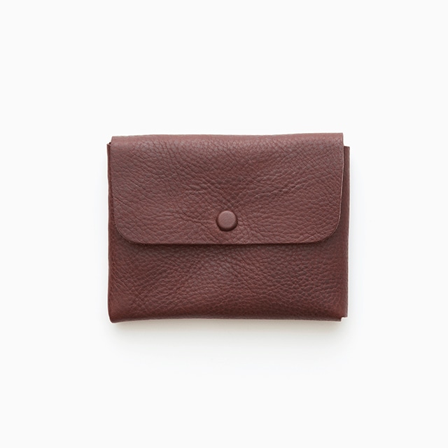 Wallet Dark Brown (シュリンクレザー、くるみボタンタイプ）