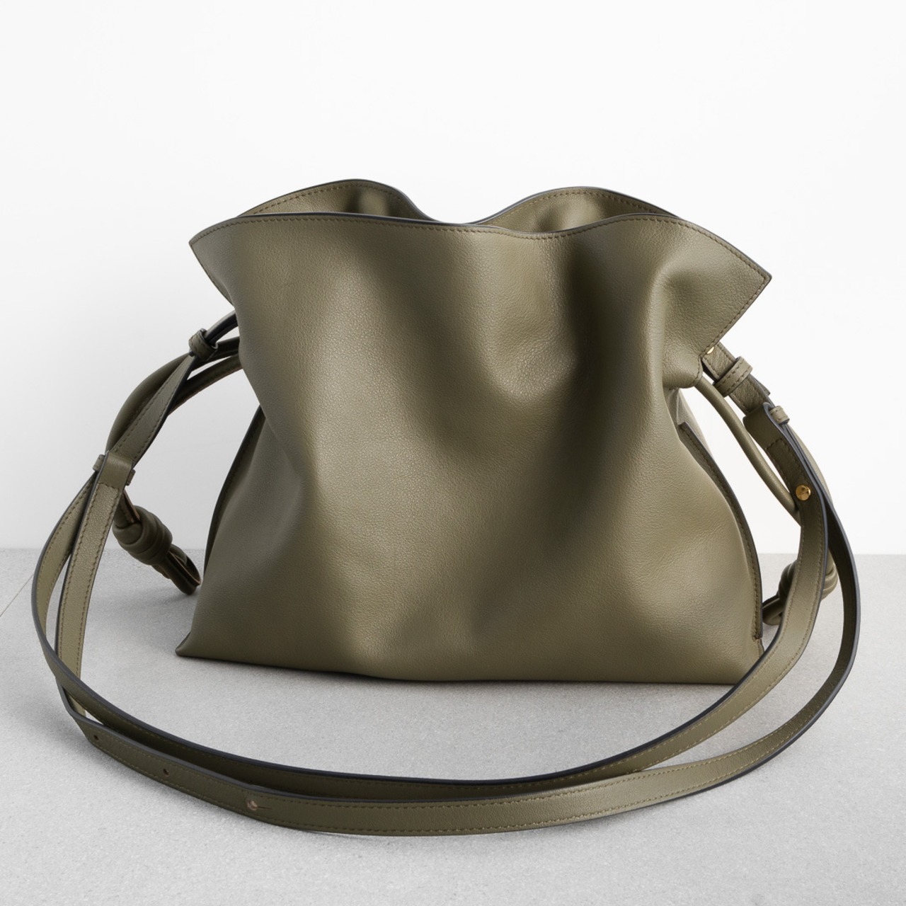 ロエベ フラメンコ クラッチ ミディアム カーキ ショルダーバッグ