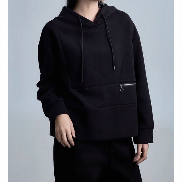 フード付きショート丈パーカー PU0279