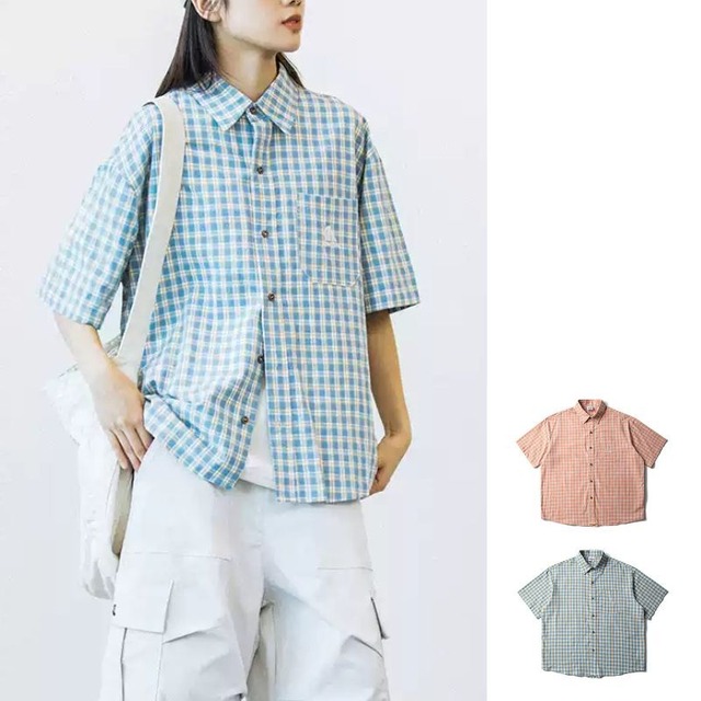 Check pattern shirt M14618