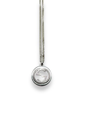 GUCCI　GGロゴネックレス インターロッキング ダブルG  ネックレス SV925