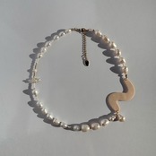 [beige] ポリマークレイ 淡水パールネックレス［GSN090-BG］