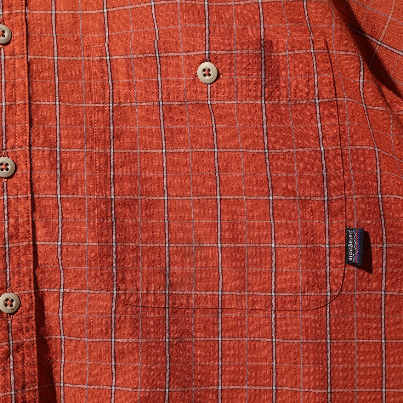 美品 L 03年 オレンジ Puckerware Shirt Patagonia パッカーウェアシャツ パタゴニア  シアサッカー