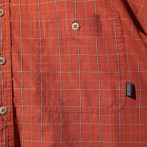 美品 L 03年 オレンジ Puckerware Shirt Patagonia パッカーウェアシャツ パタゴニア  シアサッカー
