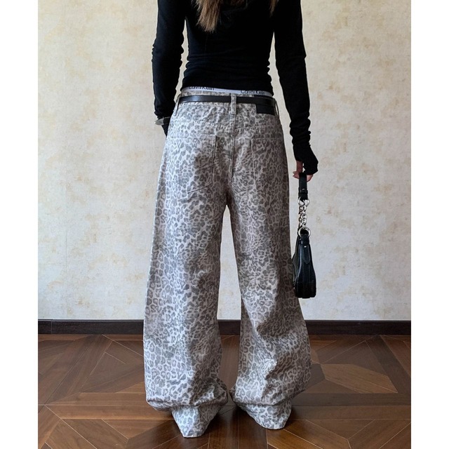 レオパードフルレングスワイドルーズパンツ 1col   R01875