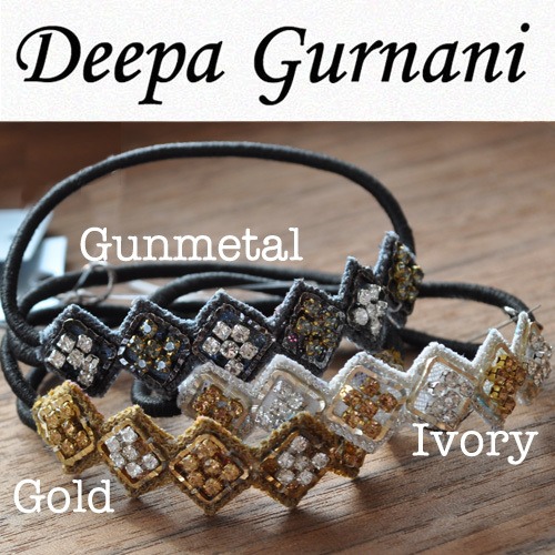 Deepa Gurnani(ディーパ グアナーニ) Skinny Diamond Crystal Clusters （スキニー６連スクエアクリスタルポニー）