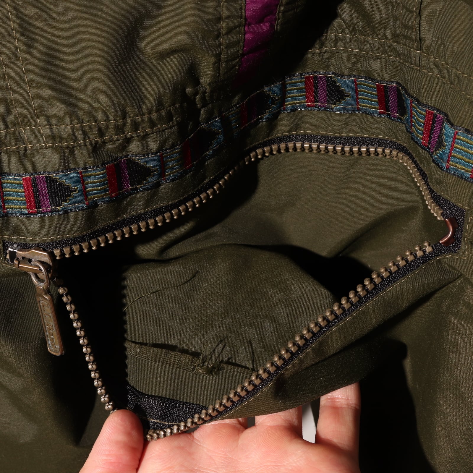 美品 L 80s 90s L.L.Bean アノラックパーカー 旧ロゴ 三角タグ ハーフ 