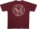 [江戸てん]Tシャツ 6.8オンス 和柄 味のあるスラブ生地に抜染しました メンズ 柴犬　エンジ