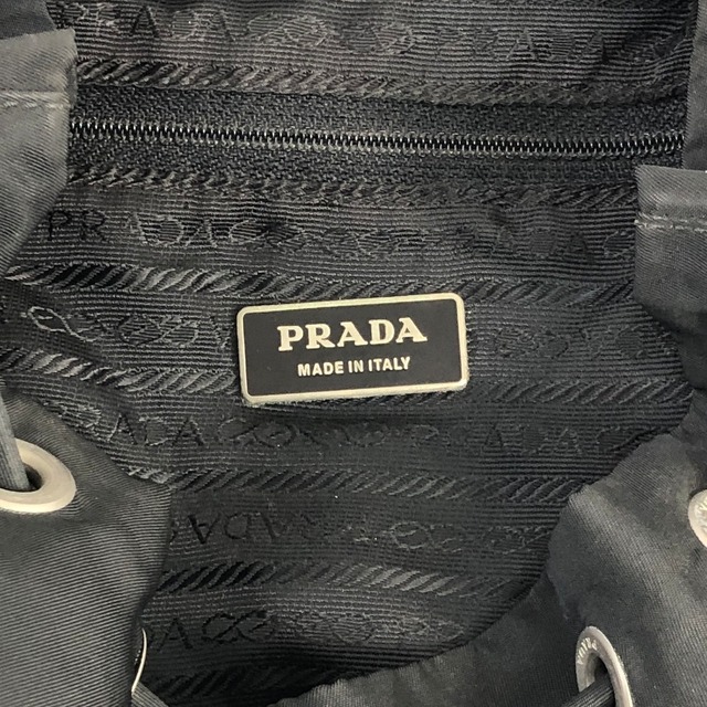 PRADA プラダ バックパック ブラック トライアングルロゴ ナイロン ダブルポケット vintage ヴィンテージ オールド b5dwmu