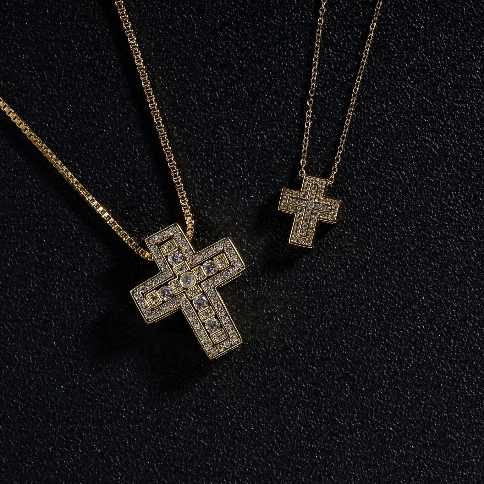 18kgp zirconia small cross necklace VN1-2 | VERIELA