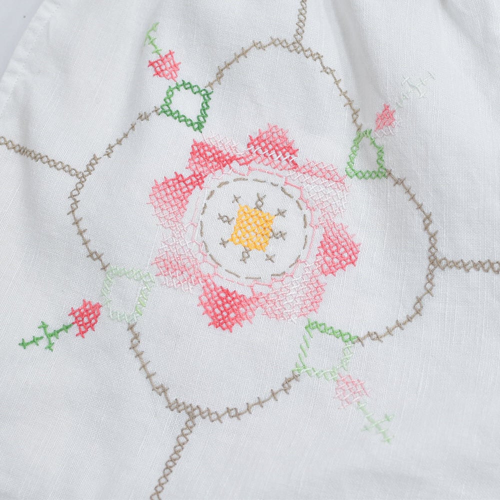 Remakeリメイク 再構築 テキスタイル クロスステッチ フラワー 刺繍