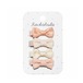 H2154P-Flora Linen Mini Bow Clips-PINK