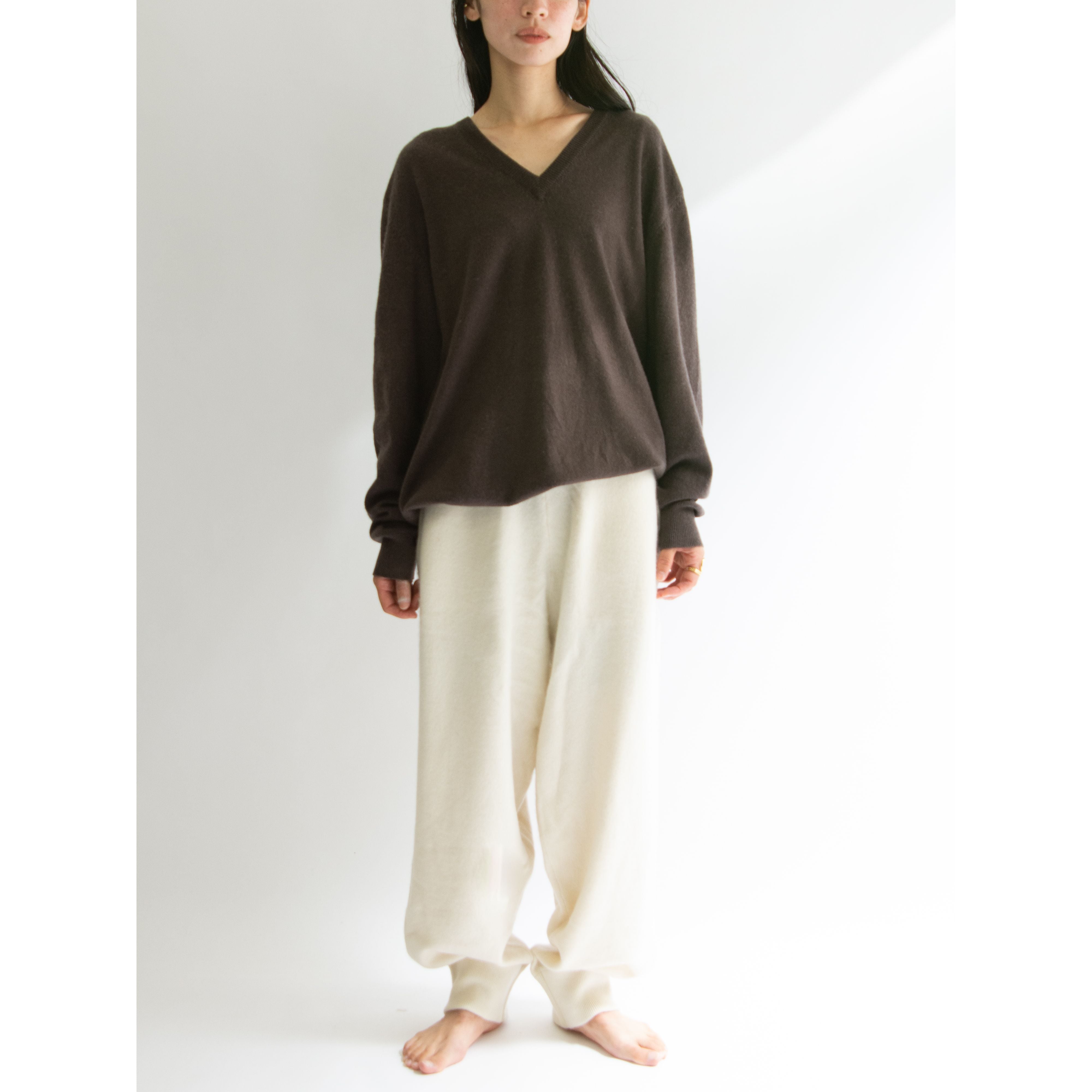 【Unknown Brand】Hand Made in Nepal 100% Cashmere V-neck Sweater（ネパール製 カシミアVネックニット セーター）