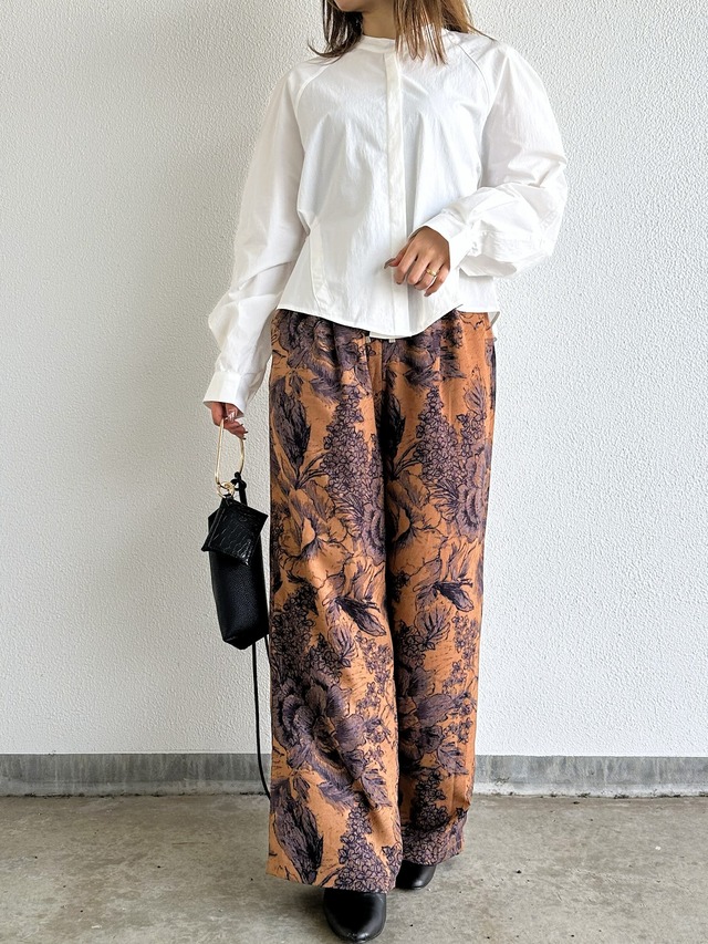 【N°9286!】モノトーンフラワープリントイージーパンツ（9210-57510）