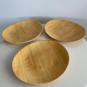 60s wood design ceramic plate