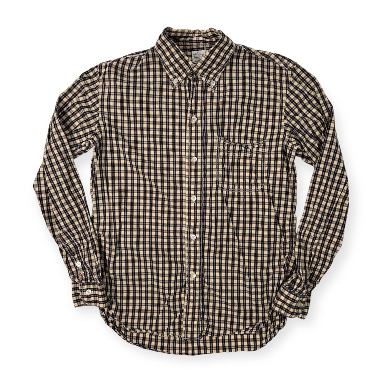 orSlow オアスロウ チェック柄  長袖シャツ ワーク サイズ 2 /日本製/ベージュ×ネイビー×レッド